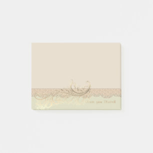 Elegant Stylish,Faux Gold Feather-personalised Post-it Notes