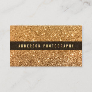 Elegant Stylish Faux Gold Glitter   Business Card