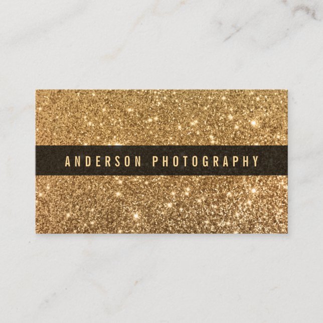 Elegant Stylish Faux Gold Glitter | Business Card (Front)
