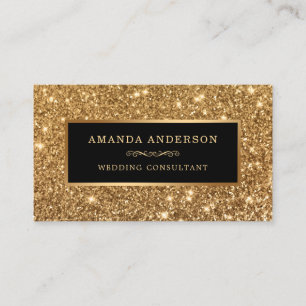 Elegant Stylish Faux Gold Glitter   Business Card