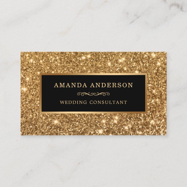 Elegant Stylish Faux Gold Glitter | Business Card (Front)