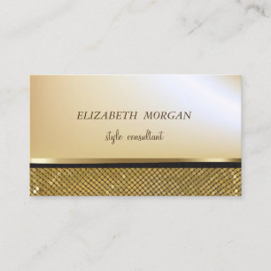 Elegant Stylish Faux Gold ,Shimmering Gold Sequins Business Card