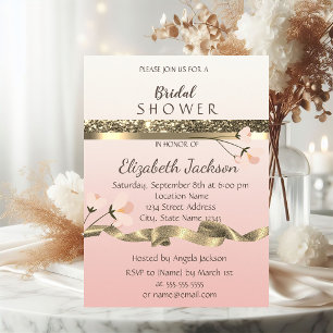 Elegant Stylish Floral Bridal Shower Invitation
