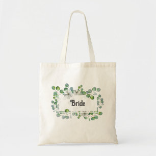 Elegant Stylish Floral Bride Greenery  Tote Bag