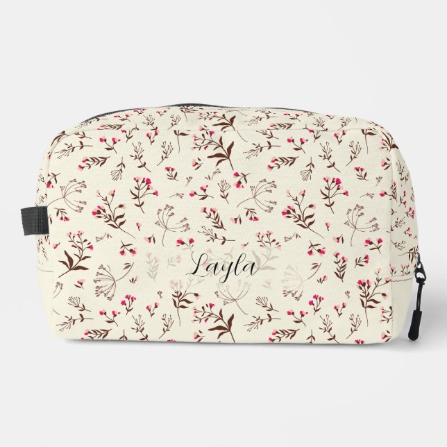 Elegant Stylish Floral Cometic Pencil  Dopp Kit (Front)