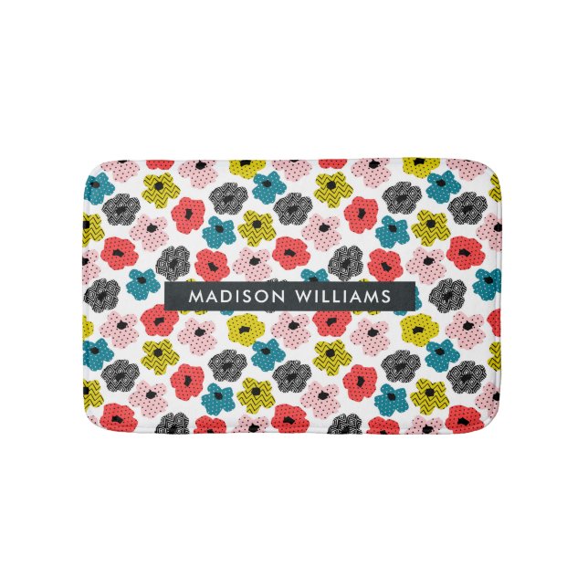  Elegant Stylish Flowers Minimalist  Bath Mat (Front)