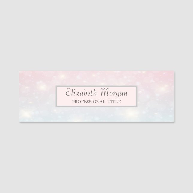 Elegant Stylish, Frame, Bokeh Name Tag (Front)