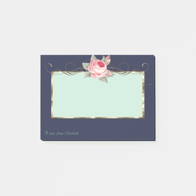 Elegant Stylish,Frame,Rose Post-it Notes (Front)
