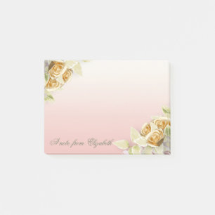 Elegant Stylish Girly ,Faux Gold Roses Post-it Notes