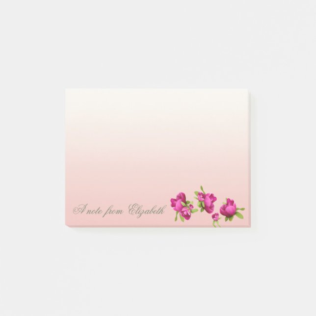 Elegant Stylish Girly ,   Flowers Post-it Notes (Front)