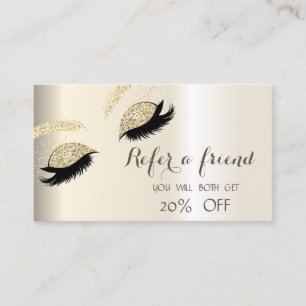 Elegant Stylish Glitter Lashes Referral Card