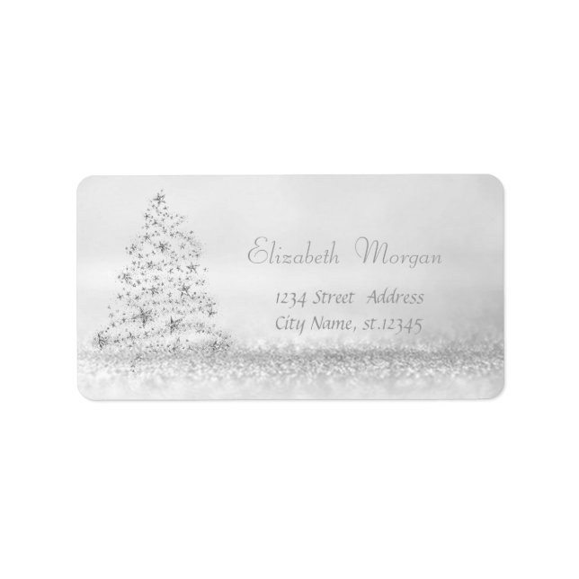 Elegant Stylish  Glittery,Bokeh,Christmas Tree Label (Front)