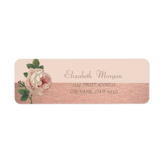 Elegant Stylish  Glittery ,Rose Address Label (Front)