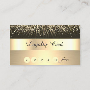 Elegant Stylish,Gold,Black, Confetti  Loyalty Card