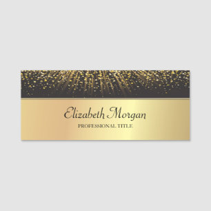 Elegant Stylish  Gold Confetti Name Tag