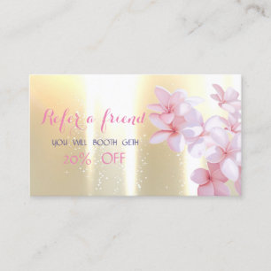Elegant Stylish ,Gold,Flowers Referral Card