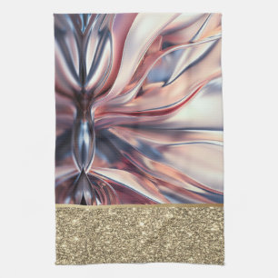 Elegant Stylish Gold Glitter,Abstract Tea Towel