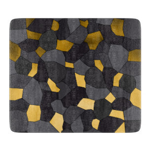 Elegant stylish gold grey and black mosaic cutting board