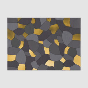 Elegant stylish gold grey and black mosaic tissue paper
