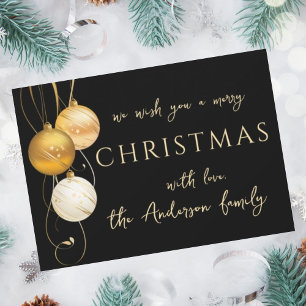 Elegant stylish golden Christmas holiday card