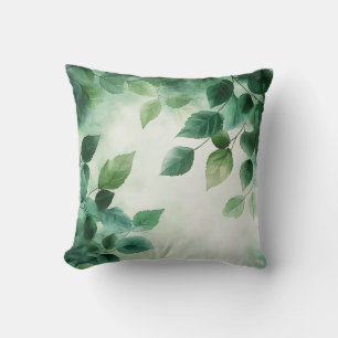 Elegant Stylish Greenery Botanical Cottage Leaves Cushion