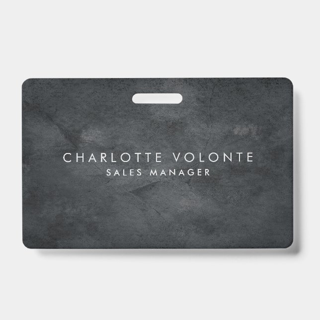 Elegant Stylish Grey Professional Art ID Badge (Front)