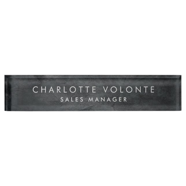 Elegant Stylish Grey Professional Art Nameplate (Front)