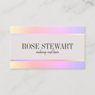 Elegant stylish holographic makeup and hair business card