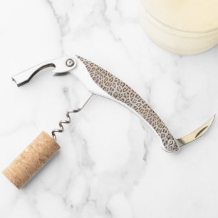 Elegant stylish leopard cheetah fur animal print corkscrew