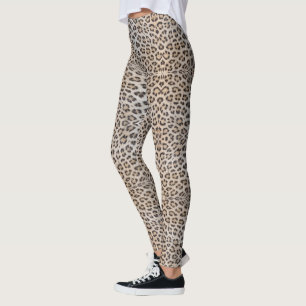 Elegant stylish leopard cheetah fur animal print leggings