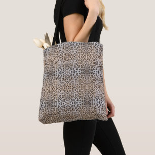 Elegant stylish leopard cheetah fur animal print tote bag