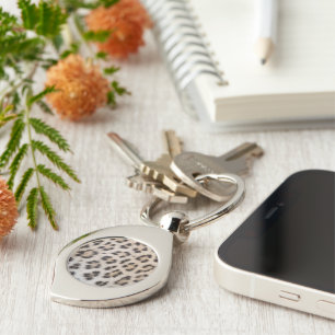 Elegant stylish leopard cheetah fur print pattern key ring