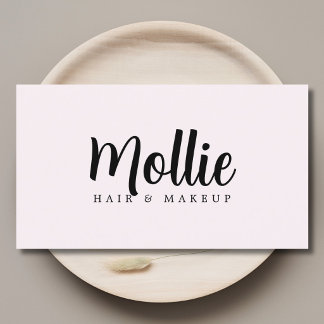 Elegant Stylish Light Rose Bold Beauty Salon Business Card