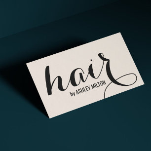 Elegant Stylish Light Yellow Black Bold Hair  Business Card