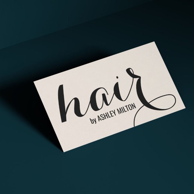 Elegant Stylish Light Yellow Black Bold Hair  Business Card (Creator Uploaded)