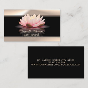 Elegant Stylish,Lotus,Black Business Card