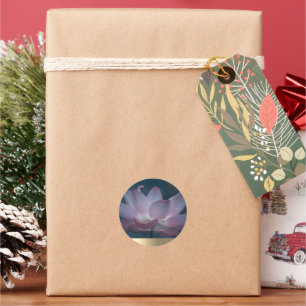 Elegant Stylish Lotus, Yoga Classic Round Sticker