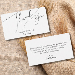 elegant stylish minimalist chic wedding thank you card