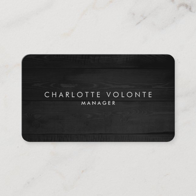 Elegant Stylish Minimalist Grey Wood Professional Business Card (Front)