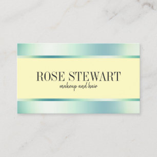 Elegant stylish mint green makeup and hair business card