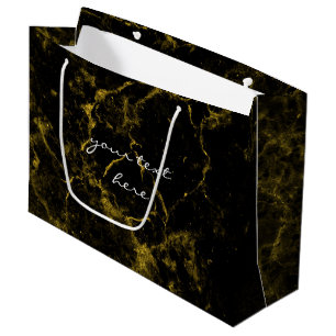 elegant stylish modern chic black and gold marble large gift bag