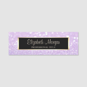 Elegant Stylish Modern, Frame, Glitter Bokeh Name Tag
