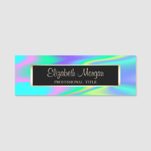 Elegant Stylish Modern, Frame,Holographic Name Tag