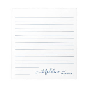 Elegant Stylish Modern Girly Script Navy Blue Notepad