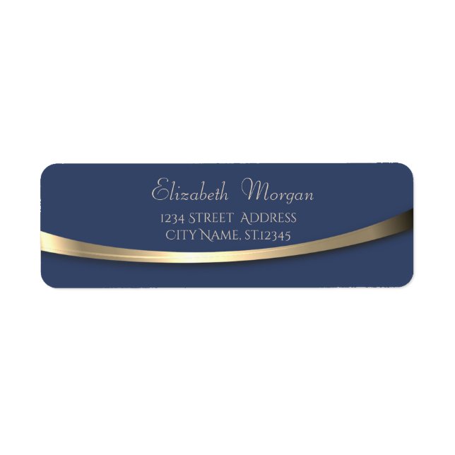 Elegant Stylish Modern Gold  Blue (Front)