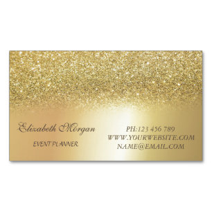 Elegant Stylish Modern Gold Glitter Magnetic Business Card