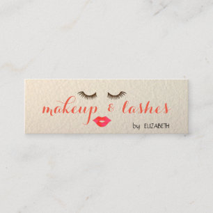 Elegant Stylish Modern ,Lips,Lashes,Makeup Mini Business Card