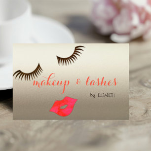 Elegant Stylish Modern Shinny ,Lips,Lashes,Makeup Business Card