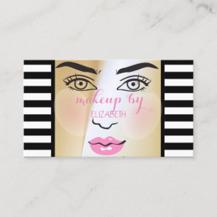 Elegant Stylish Modern Stripes,Girl Silhouette Business Card