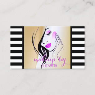 Elegant Stylish Modern  Stripes,Girl Silhouette Business Card